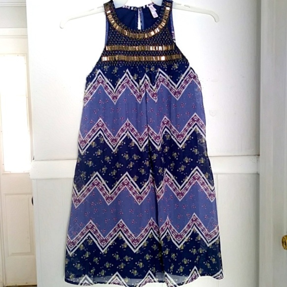 Xhilaration embellished blue halter sheat…